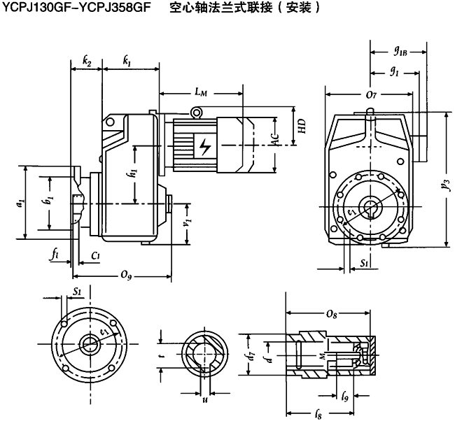 YCPJ130GF-YCPJ358GF  Smʽ(lin)Ӱbγߴ